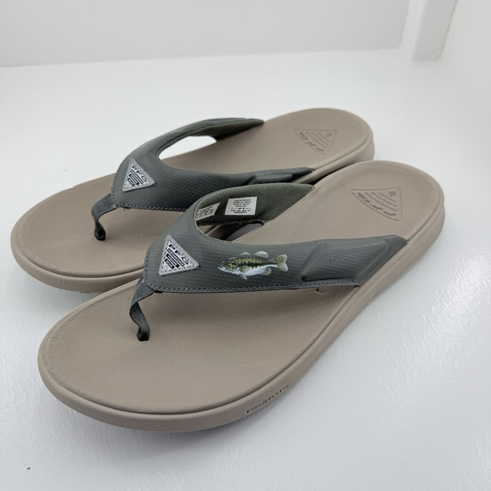 Columbia PFG Fish Flip 2 BM0291-339 Mens 12 Green Bass Fishing Flip Flop Sandals